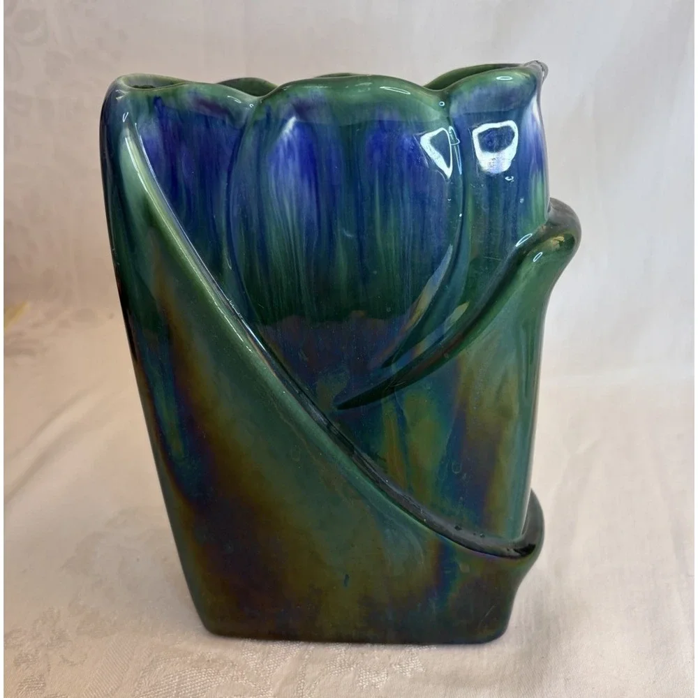Vintage Royal Haeger Sculptural Tulip Rectangular Vase 8